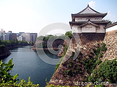 Osaka castle rampart Stock Photo