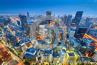 Osaka, Japan downtown city skyline in the Umeda District Editorial Stock Photo