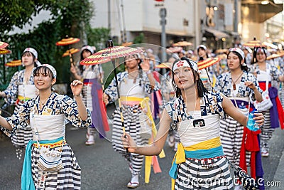 Osaka, Japan - July 25 2023 : Tenjin Matsuri Festival. Editorial Stock Photo