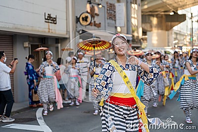 Osaka, Japan - July 25 2023 : Tenjin Matsuri Festival. Editorial Stock Photo