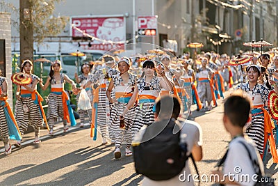 Osaka, Japan - July 25 2023 : Tenjin Matsuri Festival. Editorial Stock Photo