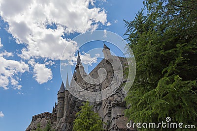 OSAKA, JAPAN - June 2, 2016. Photo of Hogwarts Castle in USJ. Editorial Stock Photo