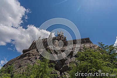 OSAKA, JAPAN - June 2, 2016. Photo of Hogwarts Castle in USJ. Editorial Stock Photo