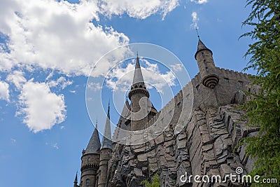 OSAKA, JAPAN - June 2, 2016. Photo of Hogwarts Castle in USJ. Editorial Stock Photo