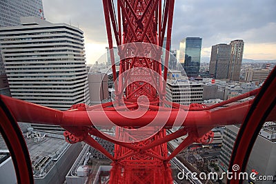 Osaka sightseeing view from hev five ferris wheel Editorial Stock Photo