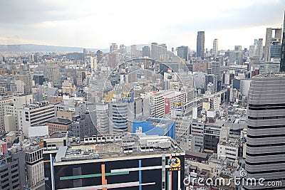 Osaka sightseeing view from hev five ferris wheel Editorial Stock Photo