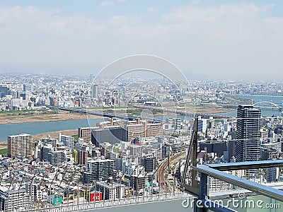 Osaka Umeda Sky Building from the top. Editorial Stock Photo