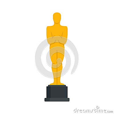 Oscar statue icon, flat style Vector Illustration