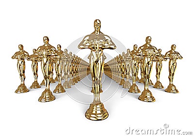 Oscars statue group concept Editorial Stock Photo