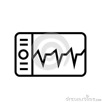 Oscilloscope icon vector isolated on white background, Oscilloscope sign , linear symbol and stroke design elements in outline Vector Illustration