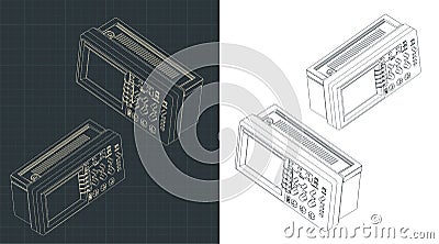Oscilloscope isometric drawings Vector Illustration