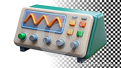 Oscilloscope screen for waveform analysis and electronics testing png transparent image Generative AI Stock Photo