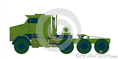 The Oshkosh M1070 is a U.S. Army tank transporter tractor unit Cartoon Illustration