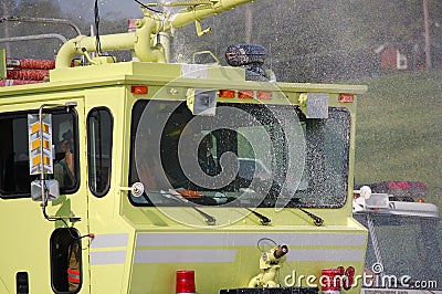 Oshkosh T-7 spraying foam Editorial Stock Photo