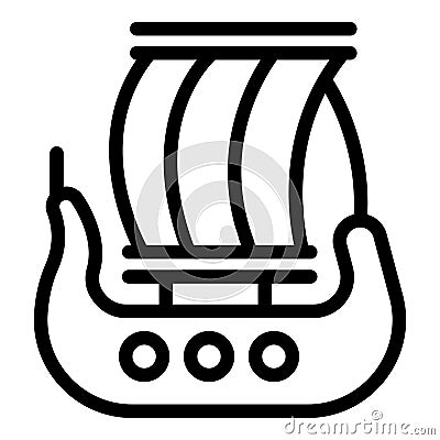 Oslo boat trips icon outline vector. Fjord cruise Stock Photo