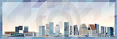 Oslo skyline vector colorful poster on beautiful triangular texture background Vector Illustration