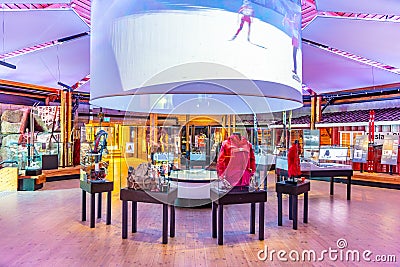 OSLO, NORWAY, APRIL 15, 2019: Interior of the norwegian ski museum at Holmenkollen in Oslo Editorial Stock Photo