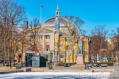 OSLO, NORWAY, APRIL 16, 2019: Statue of Henrik Wergeland in Oslo, Norway Editorial Stock Photo