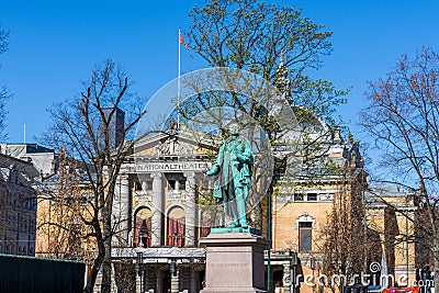 Statue of Henrik Wergeland Norwegian poet Editorial Stock Photo