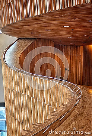 Oslo opera House, interior detail, S-curve Editorial Stock Photo