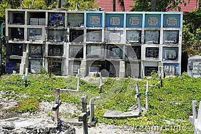 Oslob, Philippines, circa February 2023 - Local cemetery Editorial Stock Photo