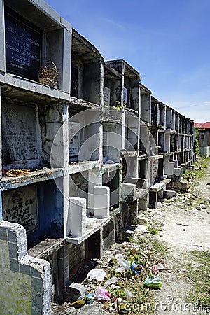 Oslob, Philippines, circa February 2023 - Local cemetery Editorial Stock Photo