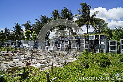 Oslob, Philippines, circa February 2023 - Local cemetery Editorial Stock Photo