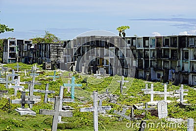 Oslob, Philippines, circa February 2023 - Local cemetery Editorial Stock Photo