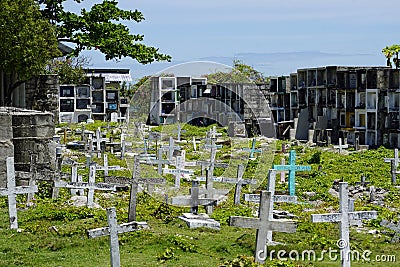 Oslob, Philippines, circa February 2023 - Local cemetery Editorial Stock Photo