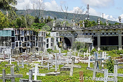 Oslob, Philippines, circa February 2023 - Local cemetery Editorial Stock Photo