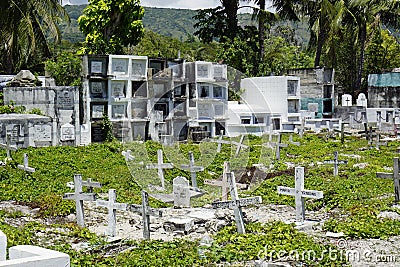 Oslob, Philippines, circa February 2023 - Local cemetery Editorial Stock Photo