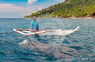 Oslob Whale Shark Watching point in Philippines Editorial Stock Photo