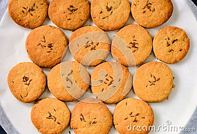 Osmania biscuits -Indian cookies or jeera biscuits Stock Photo