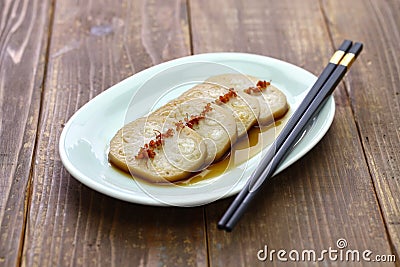 Osmanthus flavored, stuffed lotus root with glutinous rice, chinese food Stock Photo