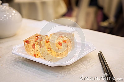 Osmanthus and goji berry dessert at Hong Kong dim sum restaurant Stock Photo