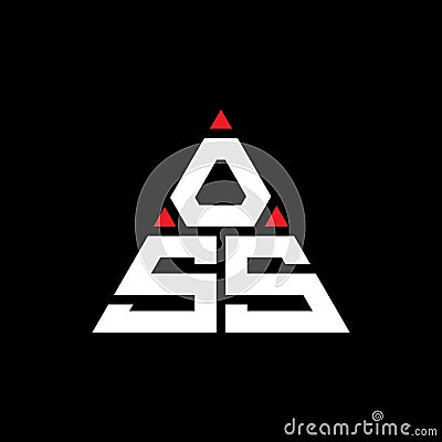 OSS triangle letter logo design with triangle shape. OSS triangle logo design monogram. OSS triangle vector logo template with red Vector Illustration
