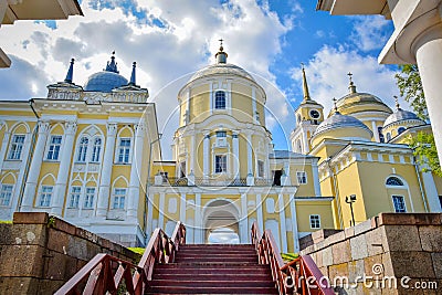 Nilo-Stolobensky Monastery Cathedral on Lake Seliger Stock Photo