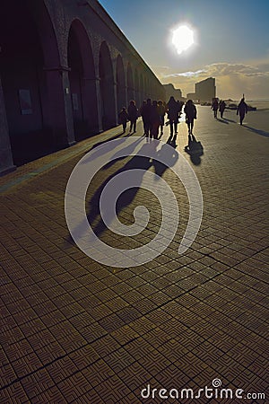 Ostend, Belgium: The Royal Galleries made by the order of King Leopold 2 of Belgium in Ostend. Oostende Editorial Stock Photo