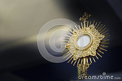 Ostensorial adoration in the catholic church Stock Photo