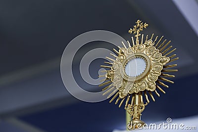 Ostensorial adoration in the catholic church Stock Photo