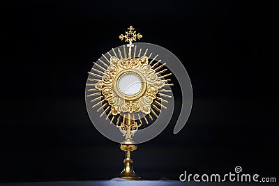 Ostensorial adoration in the catholic church Stock Photo