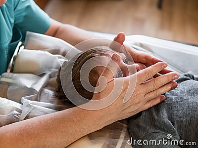 Osteopathy treatment for a child Stock Photo