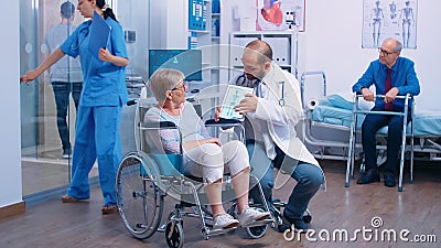 Osteoporosis risk for elderly persons Stock Photo