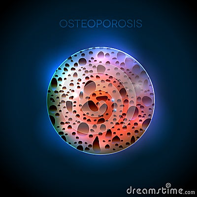 Osteoporosis round illustration Vector Illustration