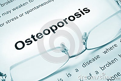 Osteoporosis sign on a paper. Stock Photo