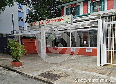 Osteria Generale Italian restaurant in Bela Vista, Sao Paulo. Editorial Stock Photo