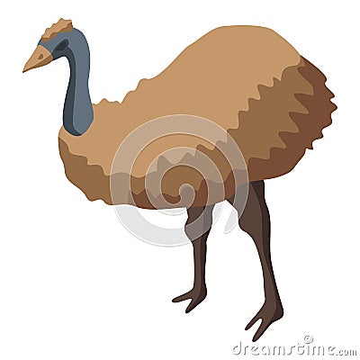 Ostrich icon, isometric style Vector Illustration