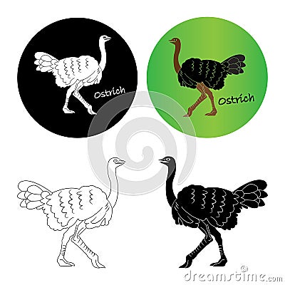 Ostrich icon Vector Illustration