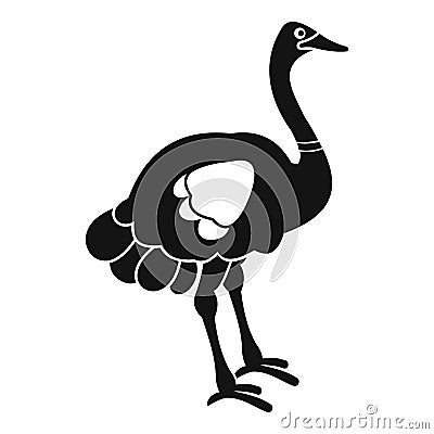 Ostrich icon, simple style Vector Illustration