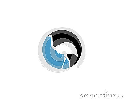 ostrich logo vector Vector Illustration